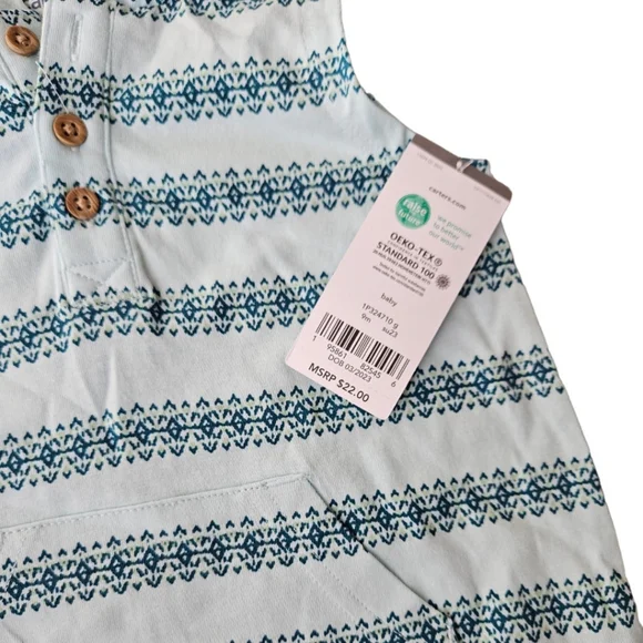 Carters Hooded Romper 9 Months - Picture 4 of 6